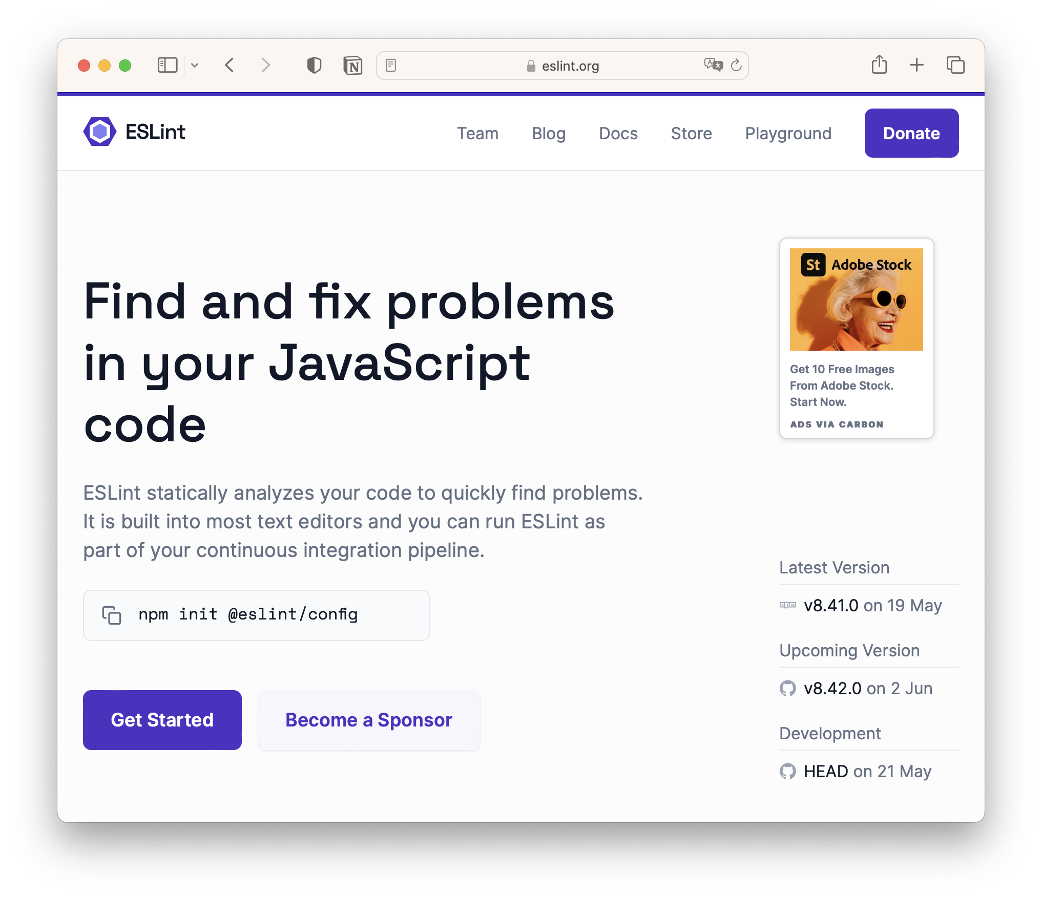 Eslint screenshot