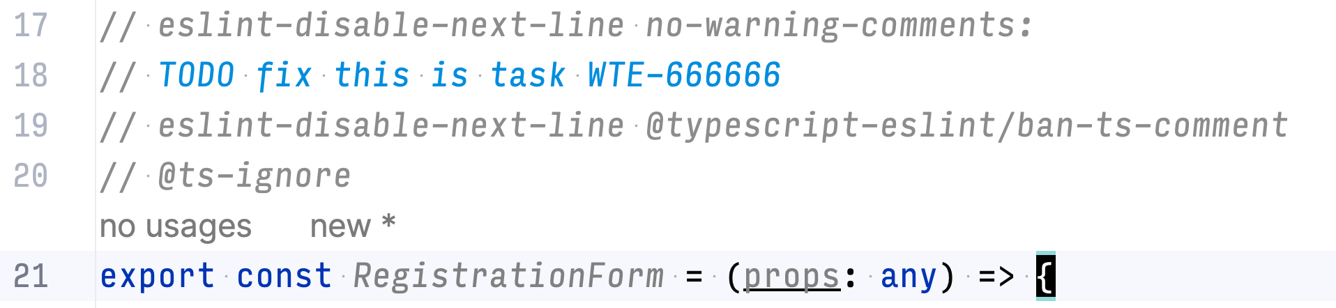 todo in the code